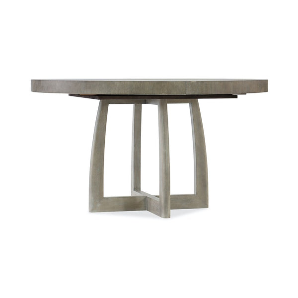 Greige Round Pedestal Extension Table