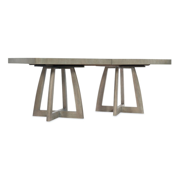 Greige Rectangular Pedestal Extension Table