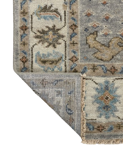 Bianca Grey/Beige Hand Knotted Wool Rug