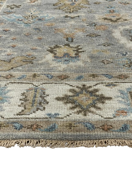 Bianca Grey/Beige Hand Knotted Wool Rug