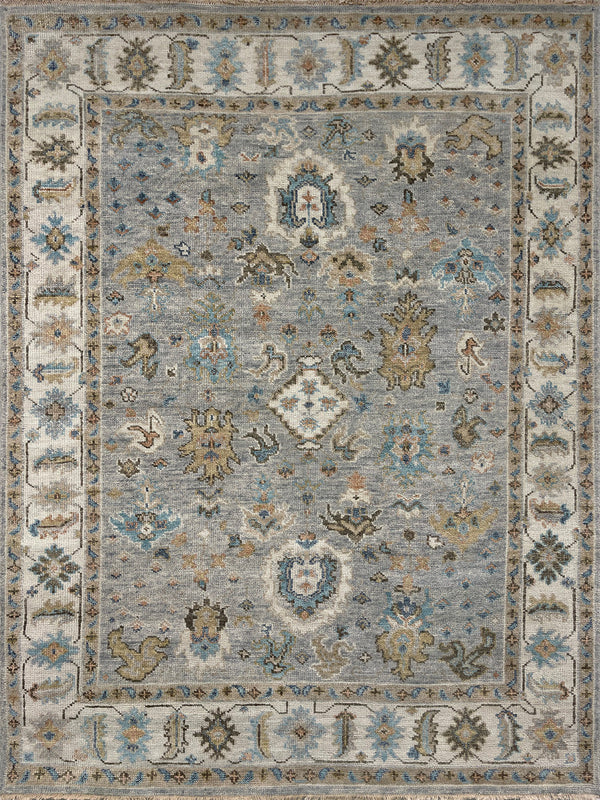 Bianca Grey/Beige Hand Knotted Wool Rug