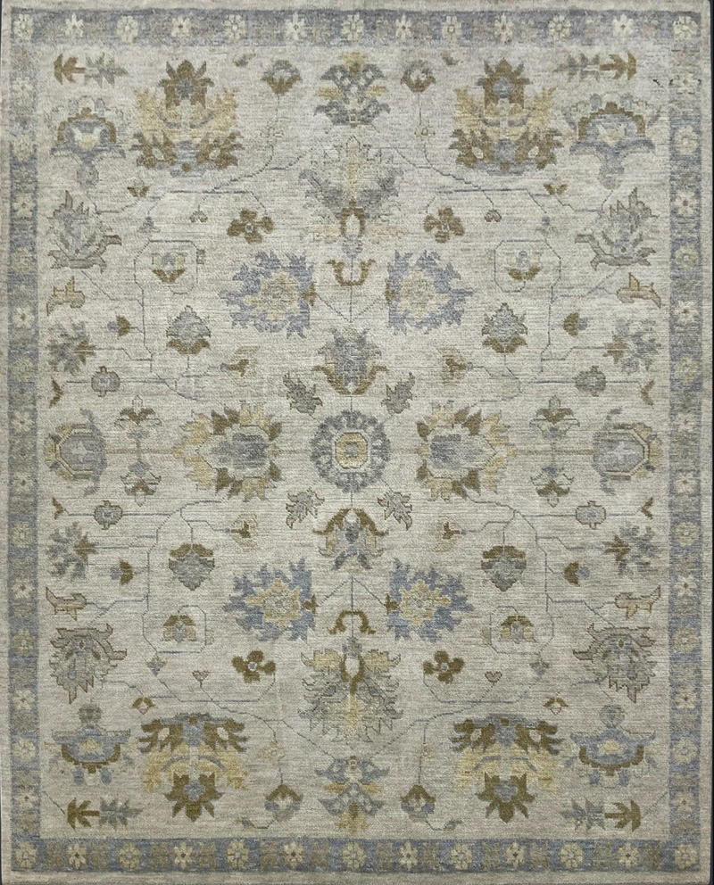 Peony Gold Hand Knotted Wool Rug