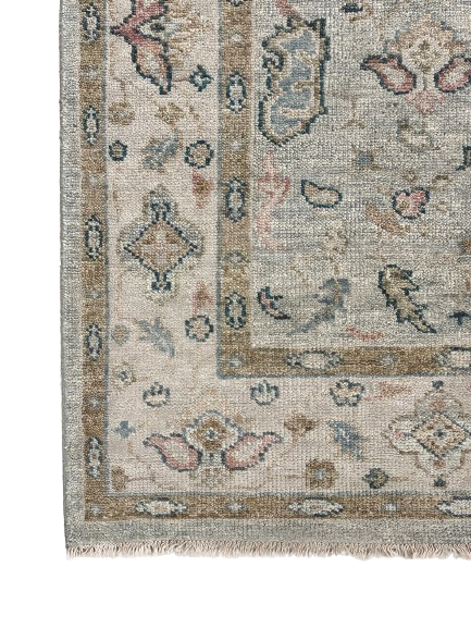 Bianca Blue/Ivory Hand Knotted Wool Rug