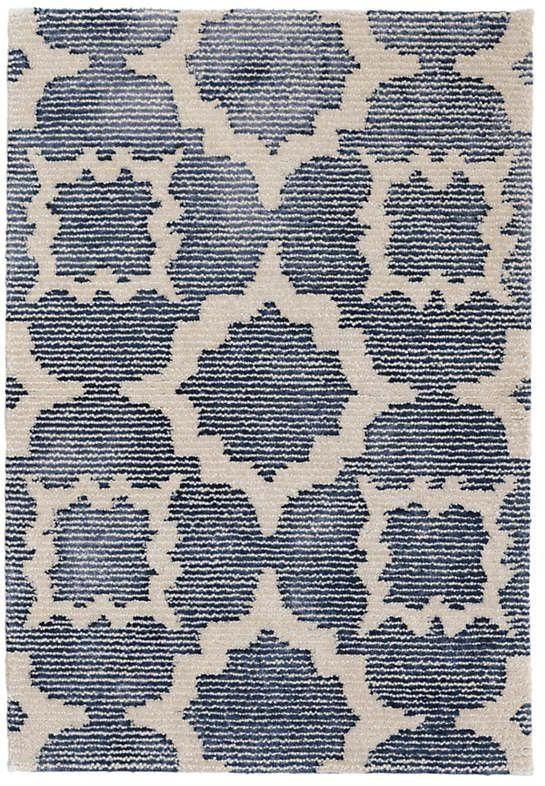 China Blue Tufted Wool/Viscose Rug