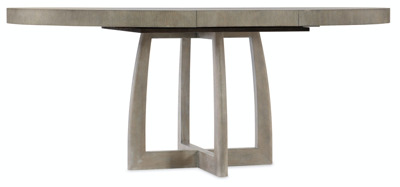 Greige Round Pedestal Extension Table