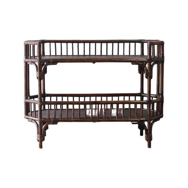 Bamboo Rattan Espresso Bar Cart