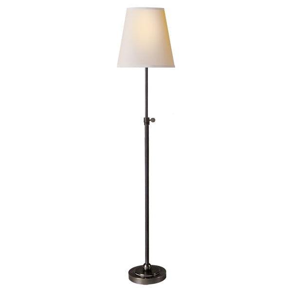 Visual Comfort Byrant Table Lamp in Bronze with Natural Shade