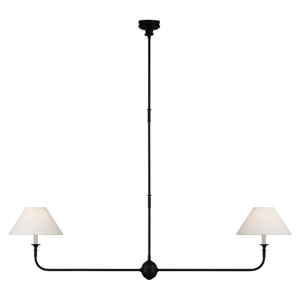 Visual Comfort Piaf Large Two light linear pendant in Aged Bronze
