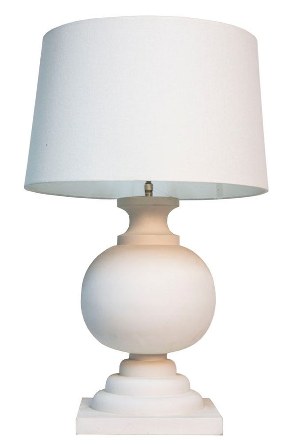 Pedestal Wood Lampbase White